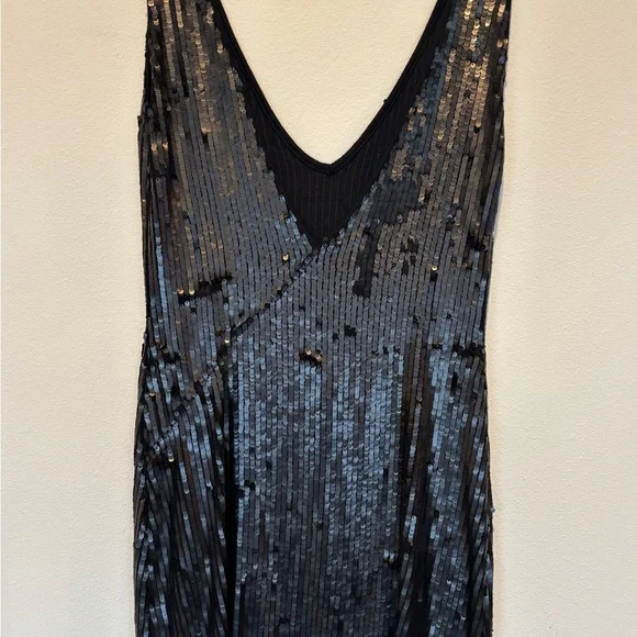 Free People Intimately Black Sequin Mini Dress 12 - Picture 4 of 9